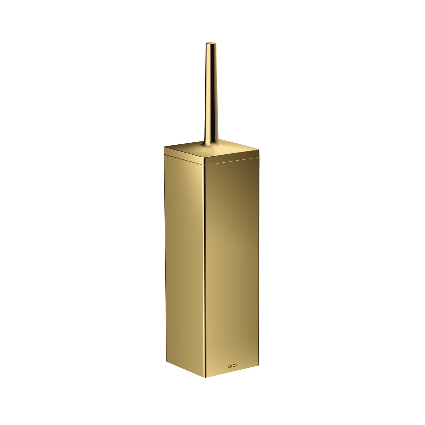 AXOR Universal Rectangular Toilet Brush Holder, Wall-Mounted in Polished Gold Optic