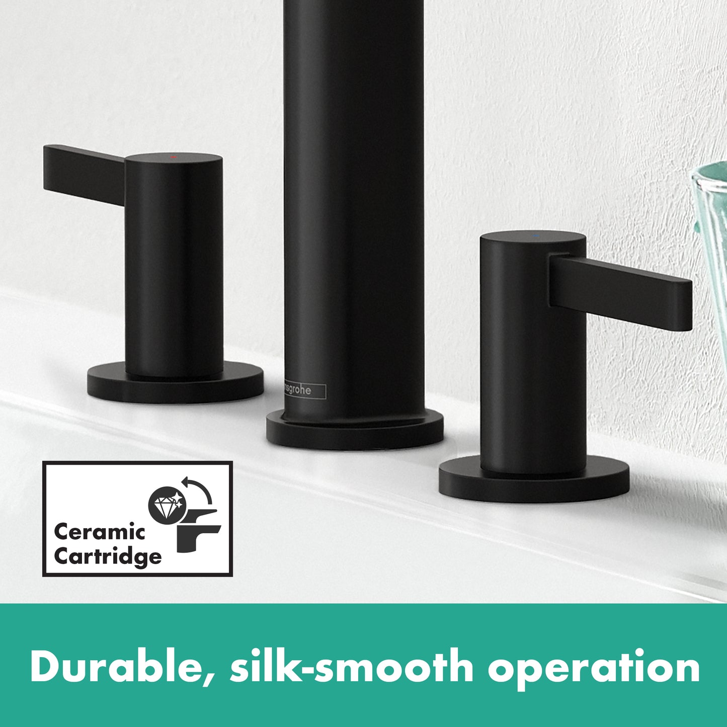 HANSGROHE 76033671 Finoris Wide-spread Faucet 110 with Pop-up Drain, 1.2 GPM - Matte Black