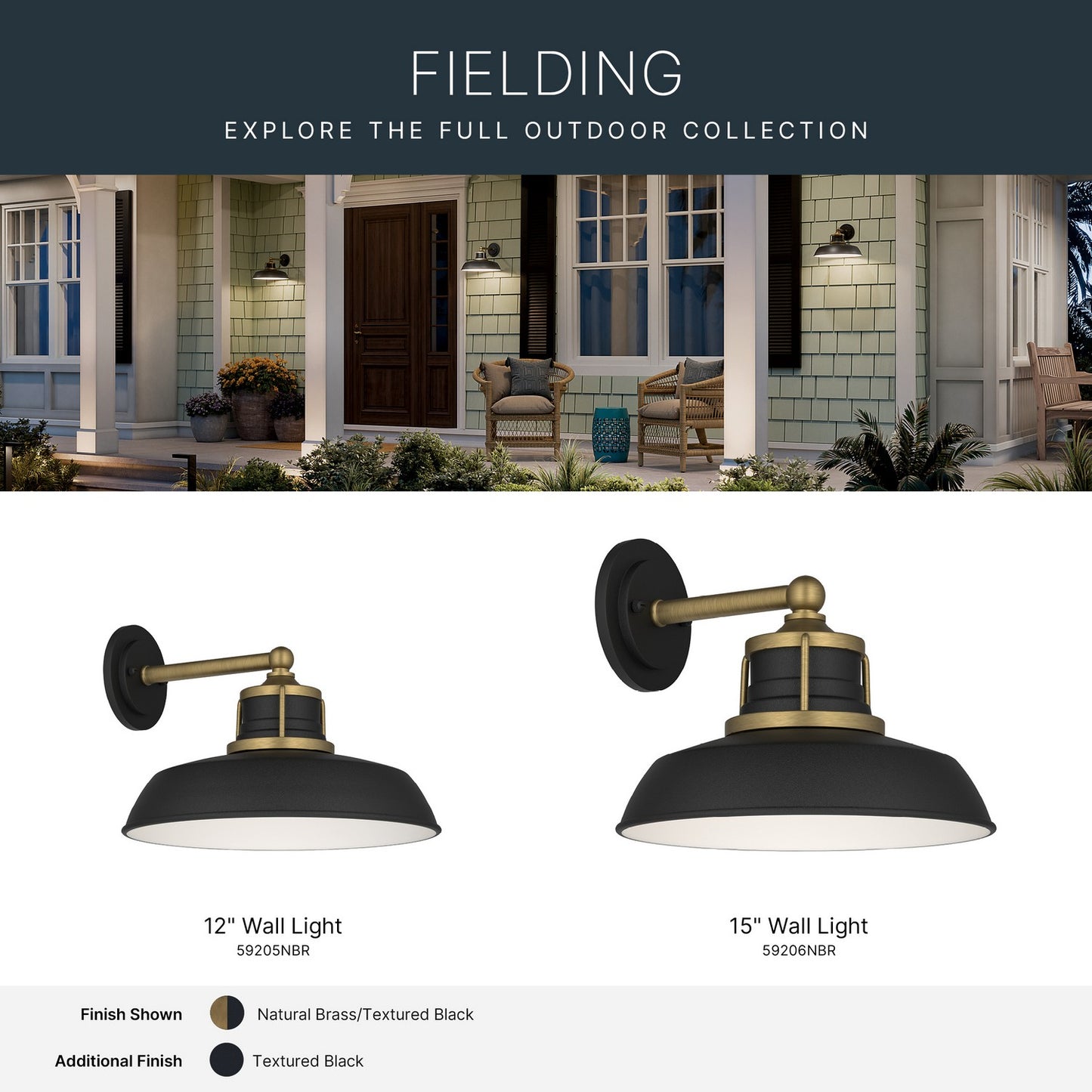 KICHLER 59205NBR Fielding One Light Outdoor Wall Mount