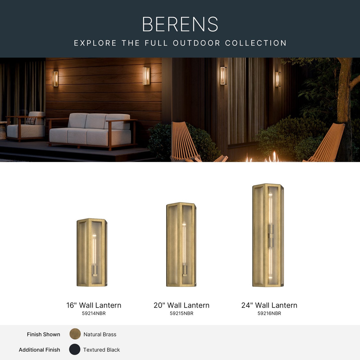 KICHLER 59216NBR Berens Two Light Outdoor Wall Mount