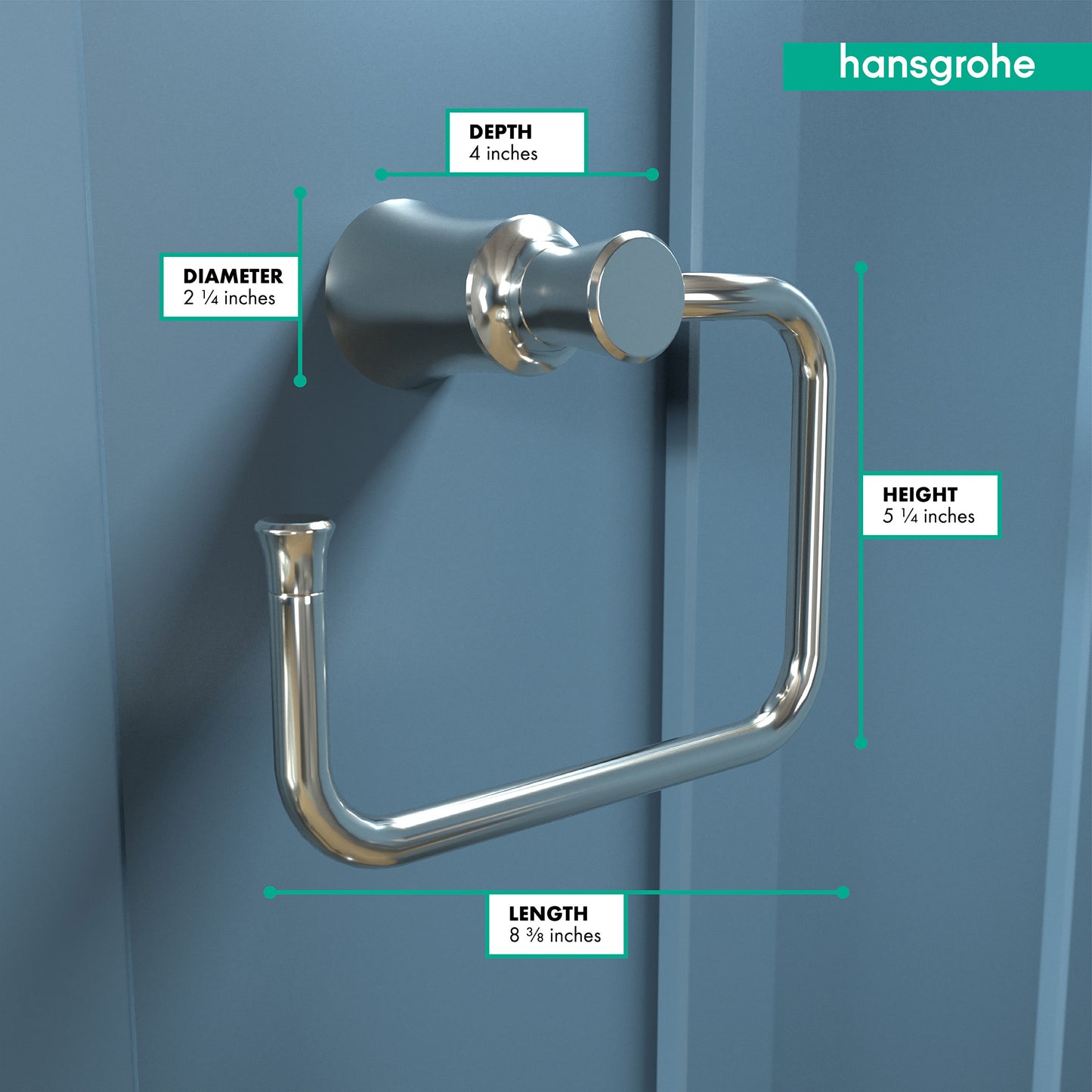 HANSGROHE 04786830 Joleena Towel Ring - Polished Nickel