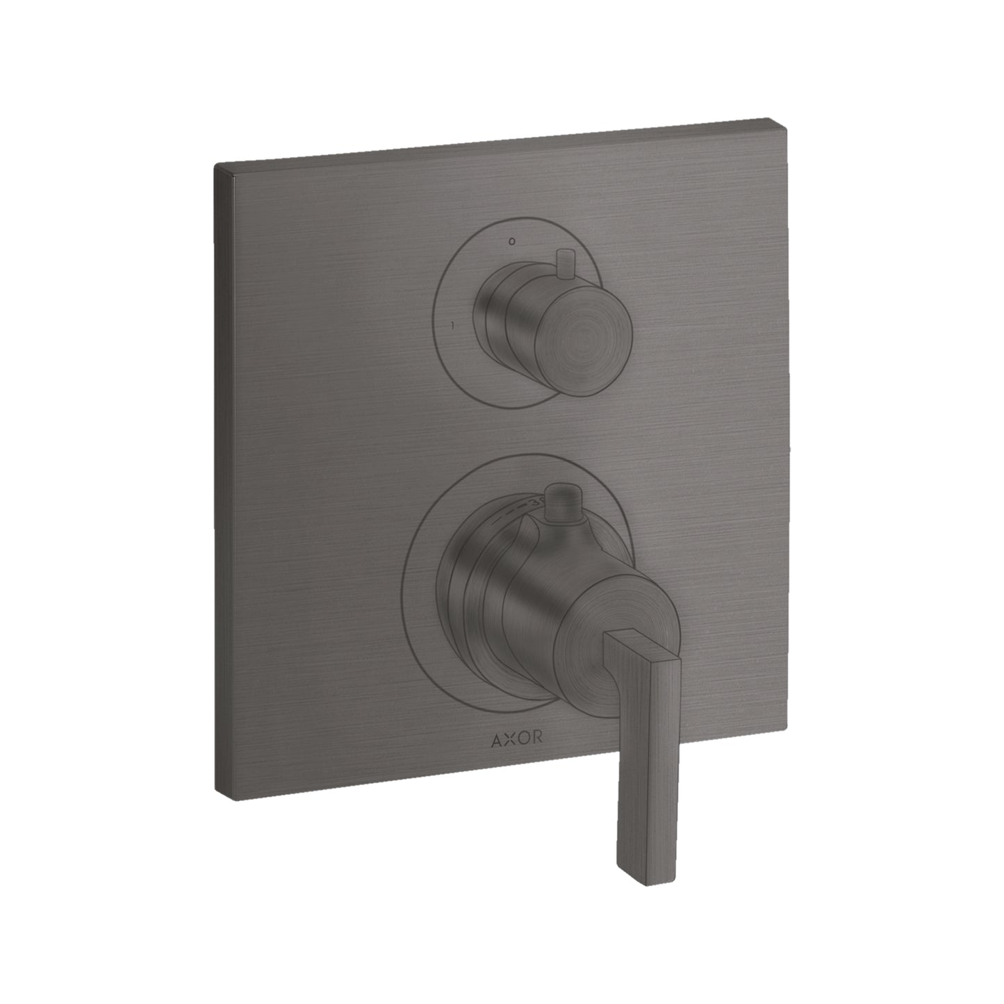 AXOR 39700341 Citterio Thermostatic Trim with Volume Control - Brushed Black Chrome