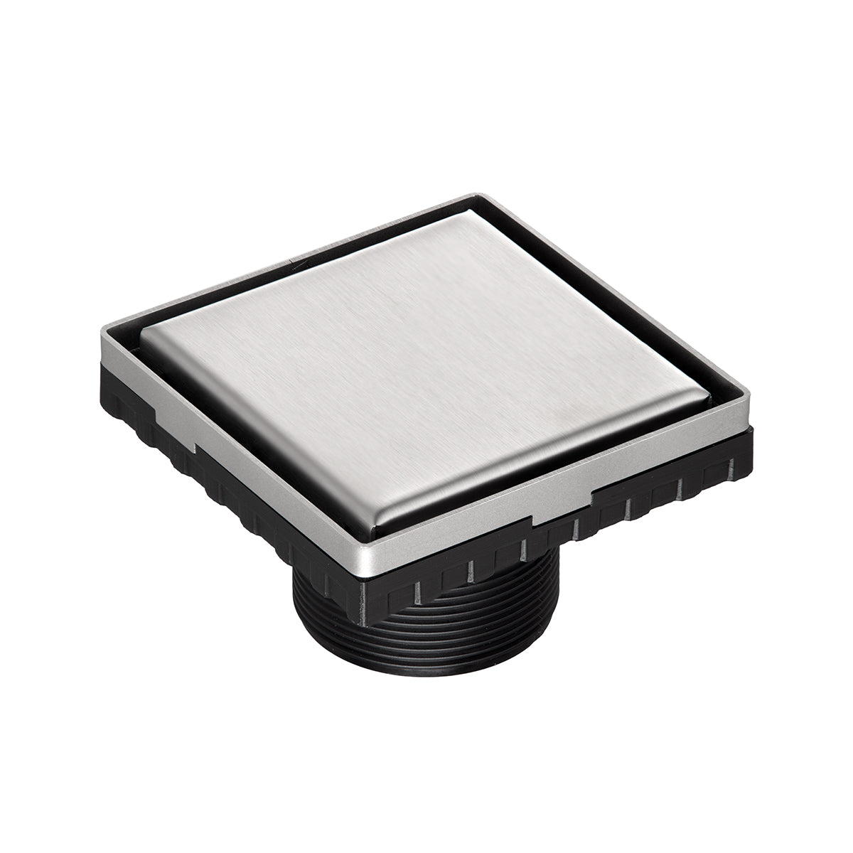 INFINITY DRAIN LS4-2 SS LSD 4 4"x4" LS4 Solid Style Strainer-2" Throat in Satin Stainless Steel