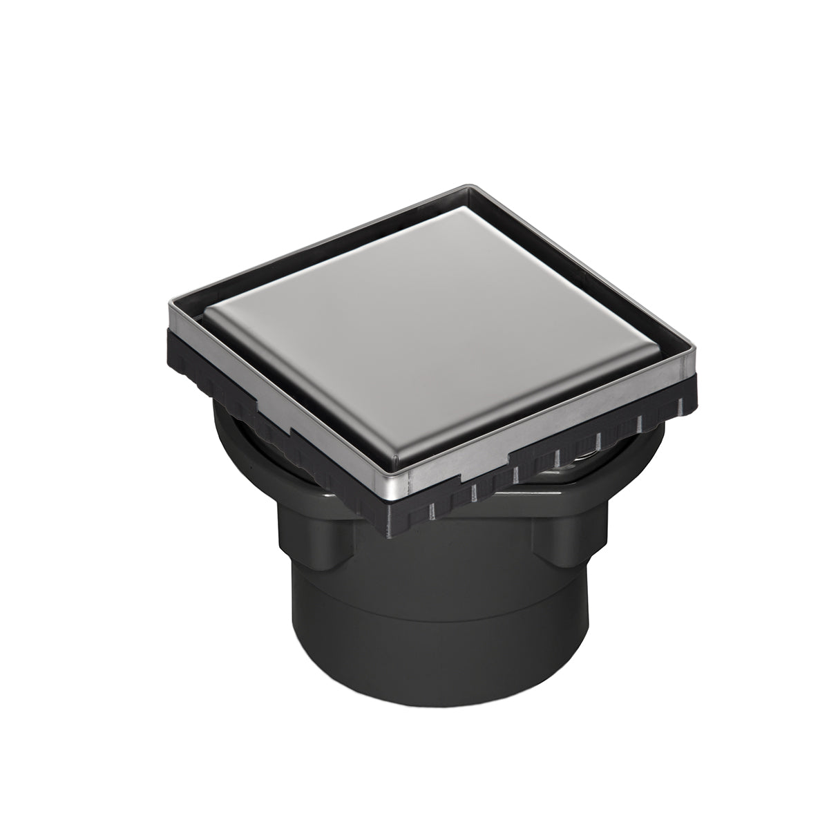 INFINITY DRAIN LSD4-2A PS LSD 4 4" x 4" LSD 4 Solid Style Complete Kit in Polished Stainless with ABS Drain Body, 2" Outlet