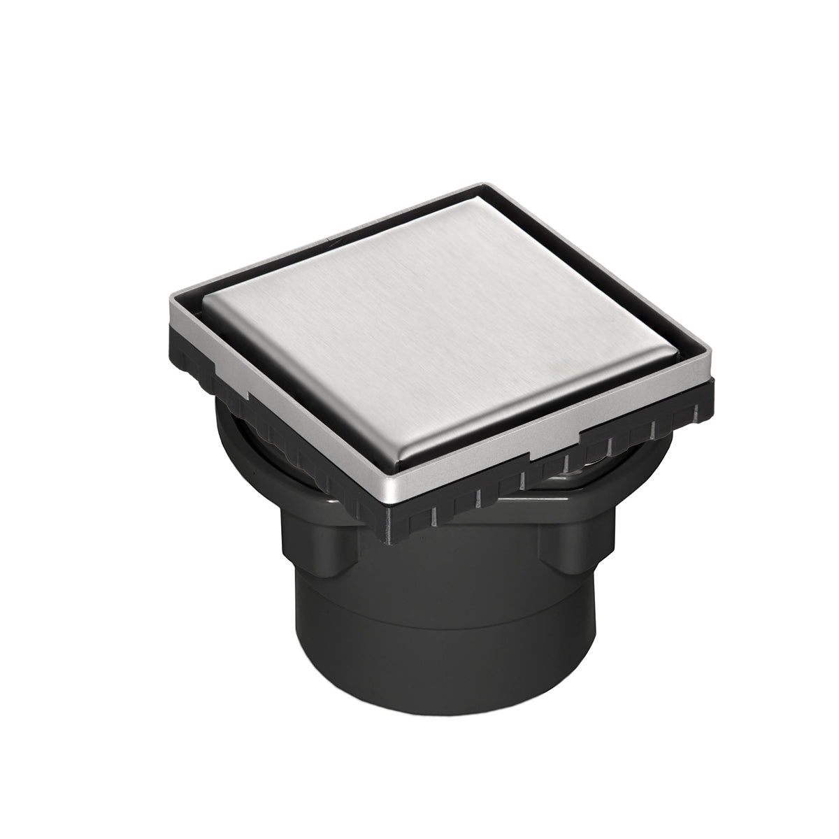 INFINITY DRAIN LSD4-2A SS LSD 4 4" x 4" LSD 4 Solid Style Complete Kit in Satin Stainless with ABS Drain Body, 2" Outlet