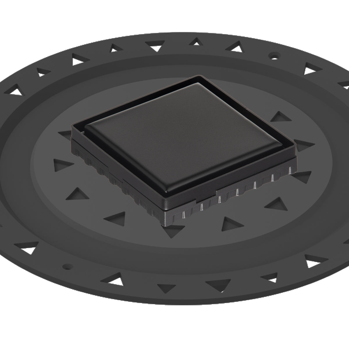 INFINITY DRAIN LSD4 BA BK LSD 4 4" x 4" LSD 4 Solid Style Complete Kit in Matte Black with ABS Bonded Flange, 2", 3" and 4" Outlet