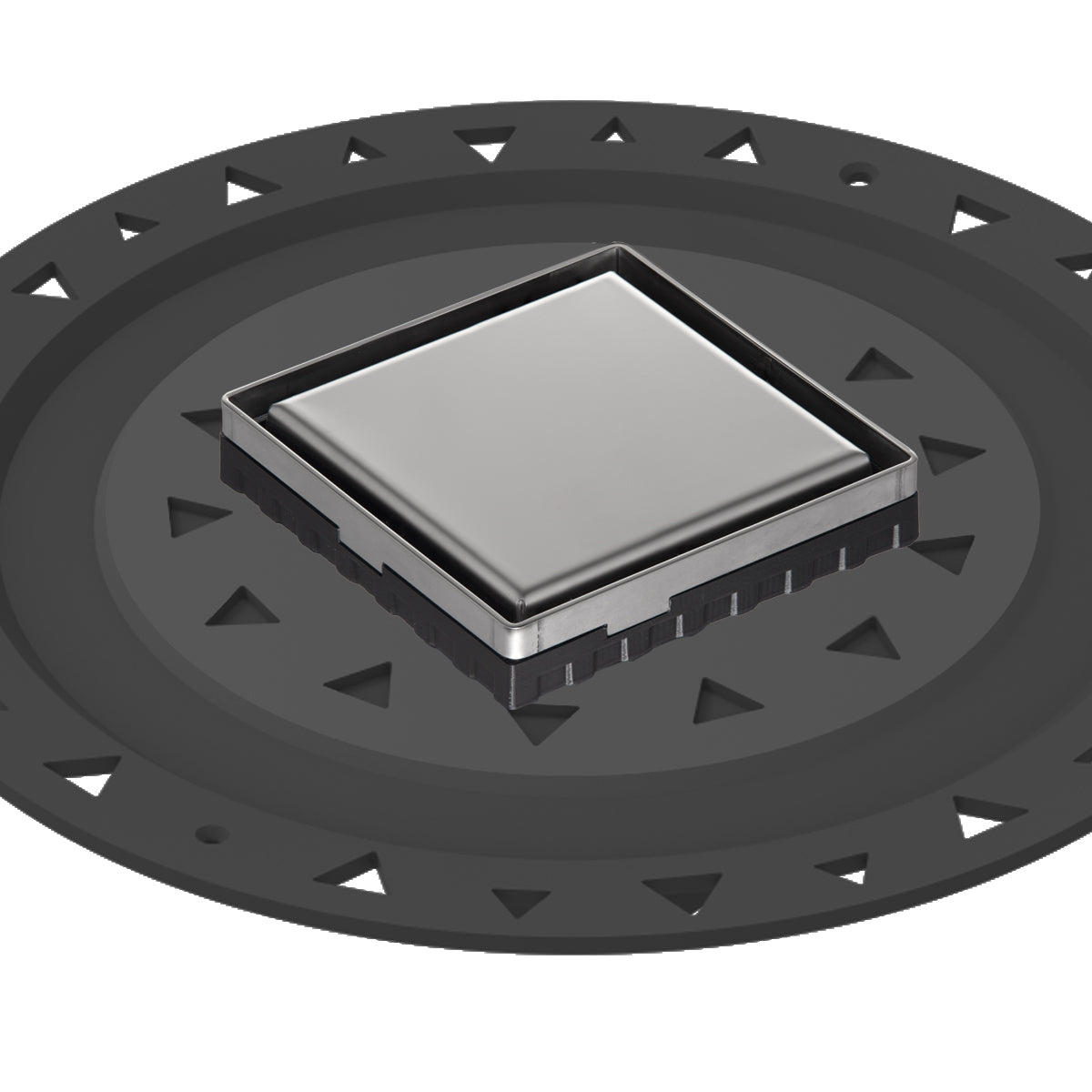 INFINITY DRAIN LSD4 BA PS LSD 4 4" x 4" LSD 4 Solid Style Complete Kit in Polished Stainless with ABS Bonded Flange, 2", 3" and 4" Outlet