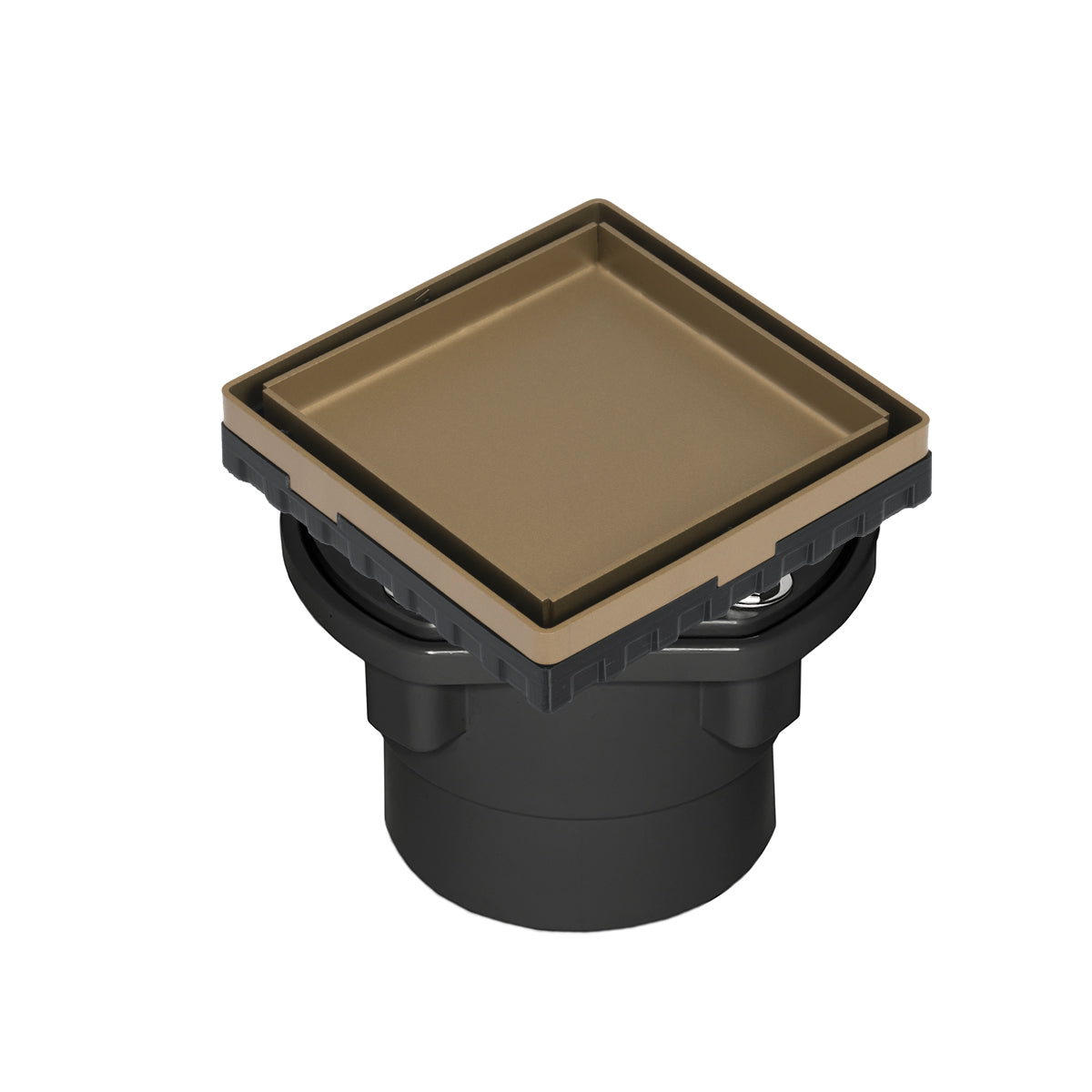 INFINITY DRAIN LTD4-2A SB LTD 4 4" x 4" LTD 4 Tile Insert Complete Kit in Satin Bronze with ABS Drain Body, 2" Outlet