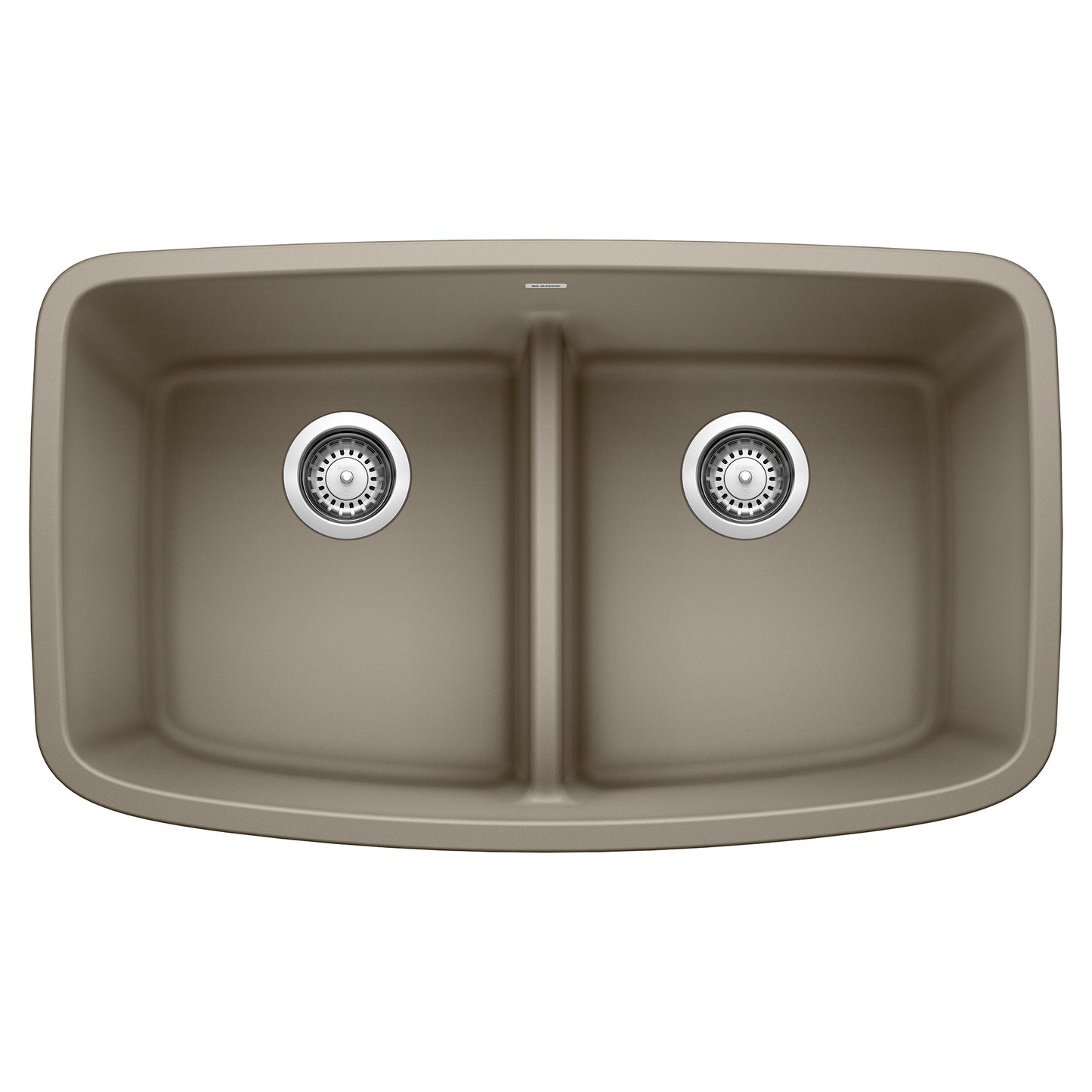 BLANCO 442197 Valea Valea SILGRANIT 32" 50/50 Double Bowl Undermount Kitchen Sink with Low Divide - Truffle in Truffle