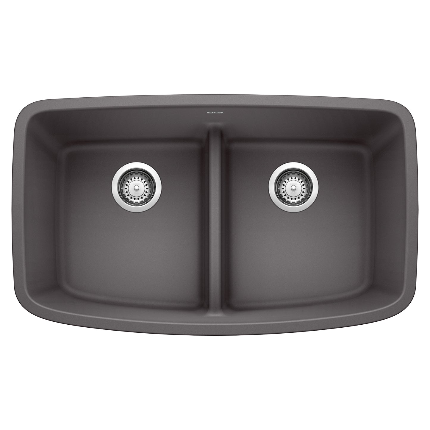 BLANCO 442196 Valea Valea SILGRANIT 32" 50/50 Double Bowl Undermount Kitchen Sink with Low Divide - Cinder in Cinder