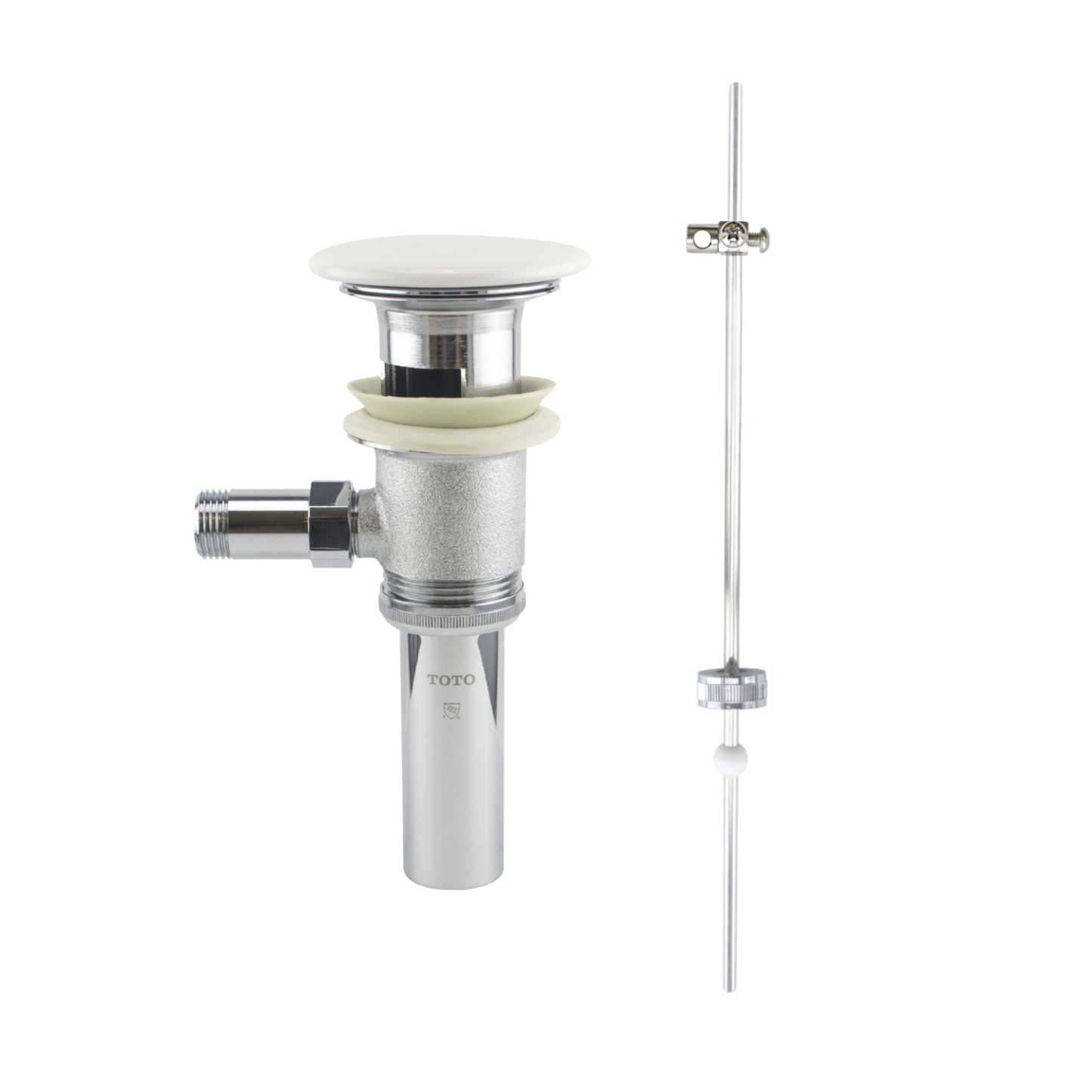 TOTO THP737#01 Thp737#01 Lever Faucet Drain Fitting Assembly With White Ceramic Drain Cover -