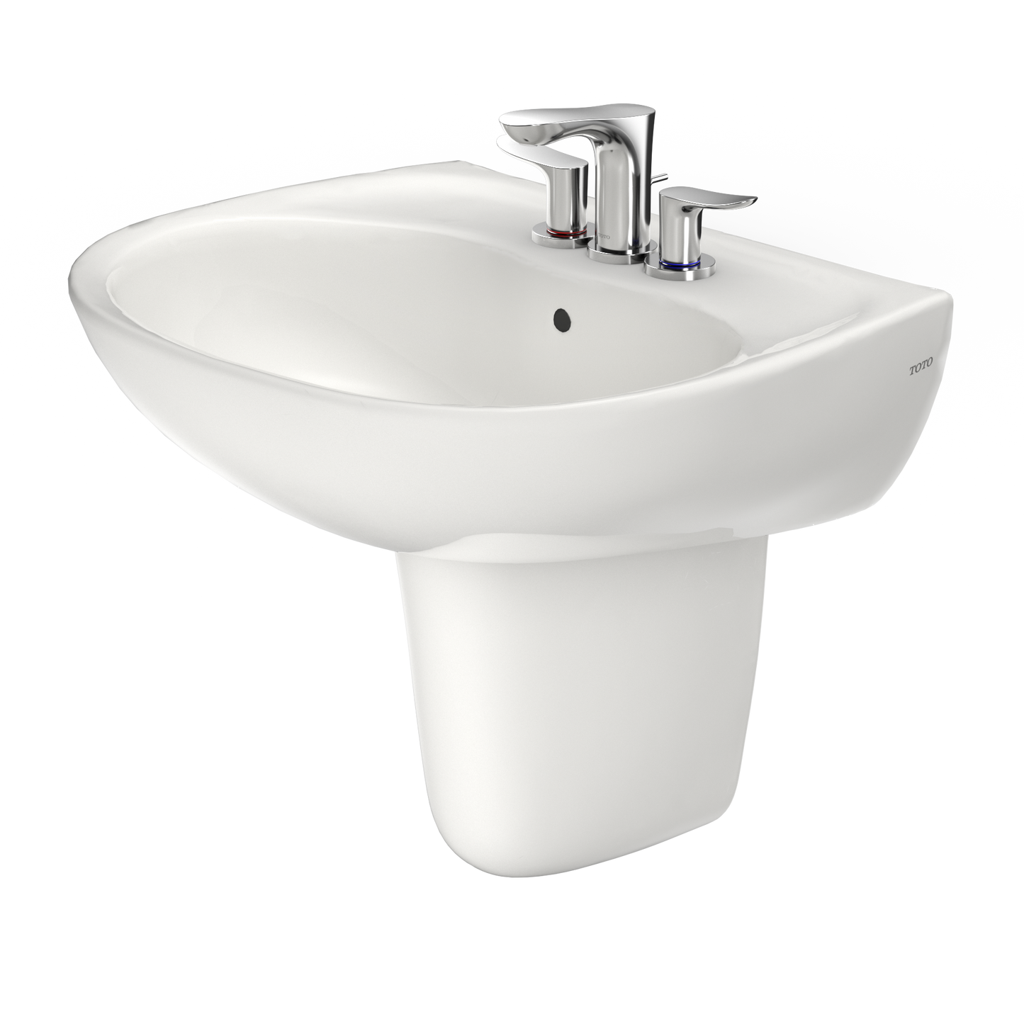 TOTO LHT241.4G#11 Supreme Oval Wall-Mount Bathroom Sink With Cefiontect And Shroud For 4 Inch Center Faucets - Colonial White