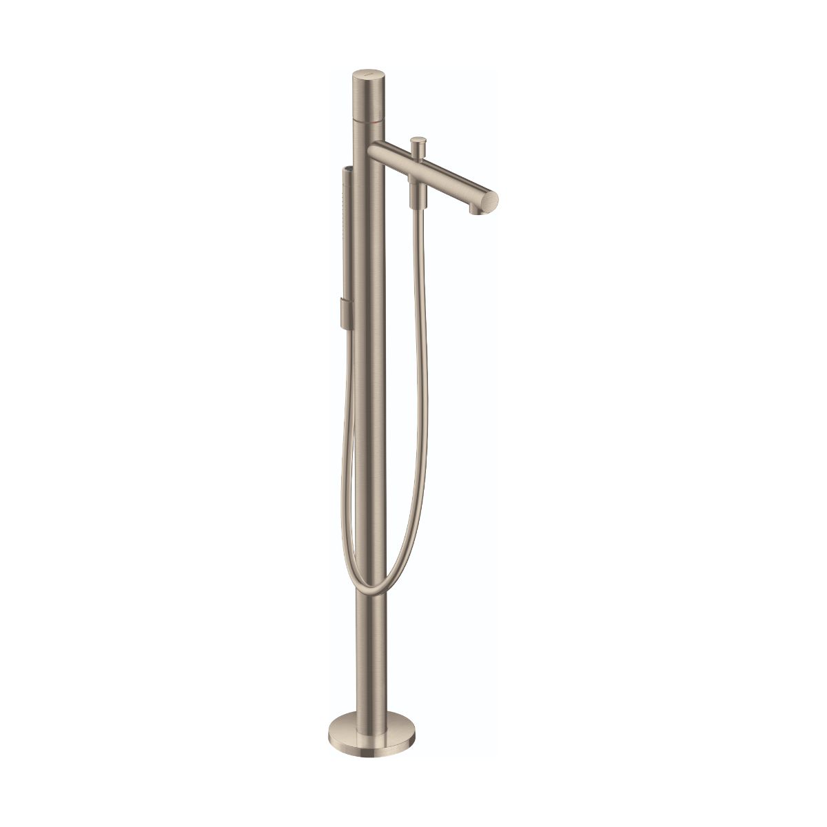 AXOR Uno Freestanding Tub Filler Trim with Zero Handle and 1.75 GPM Handshower in Brushed Nickel