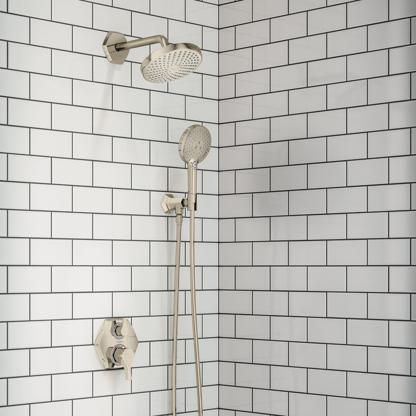 HANSGROHE 04831830 Locarno Handshower Holder with Outlet - Polished Nickel