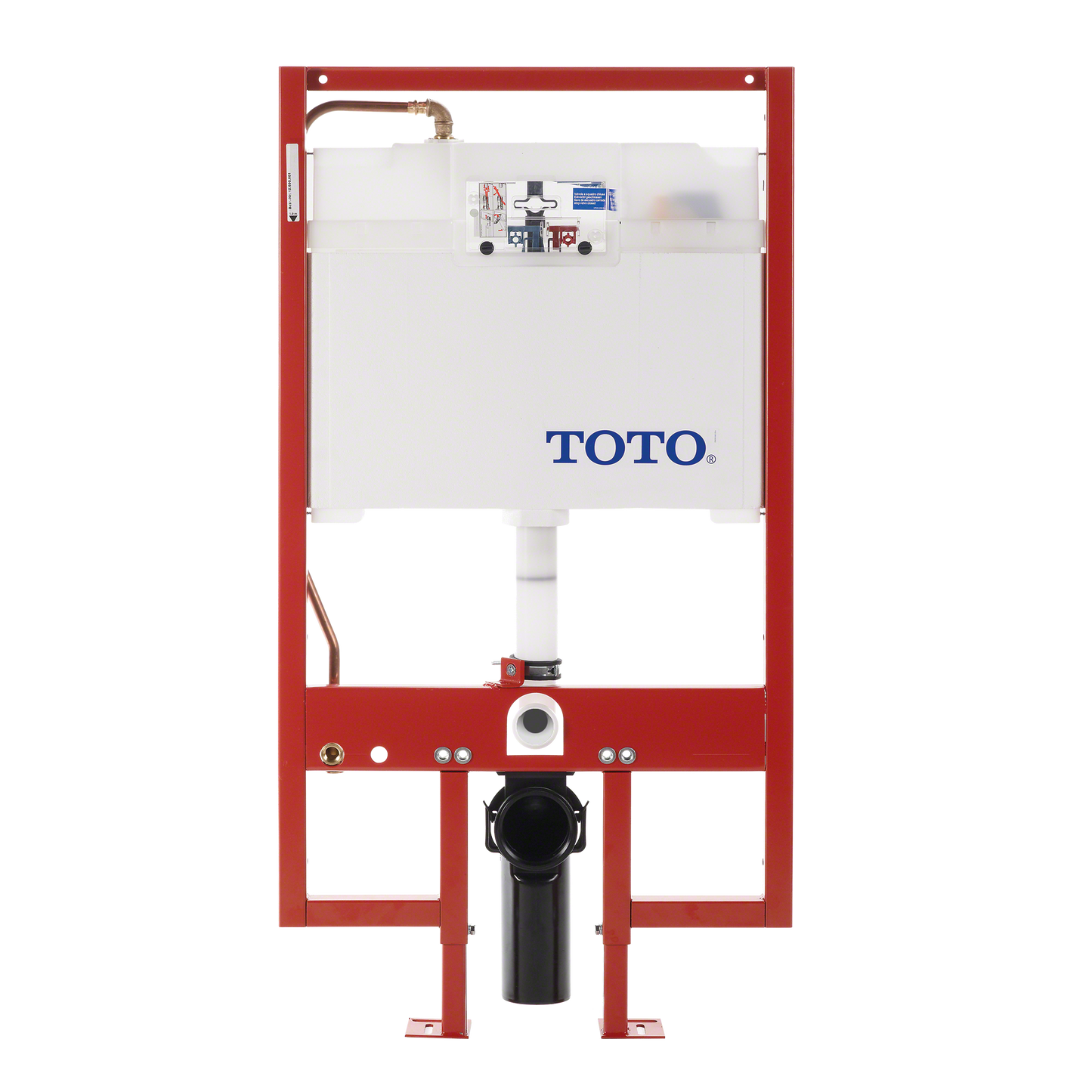 TOTO WT152800M#WH Duofit In-Wall Dual Flush 0.9 And 1.6 Gpf Tank System Copper Supply Line And White Rectangular Push Plate - White