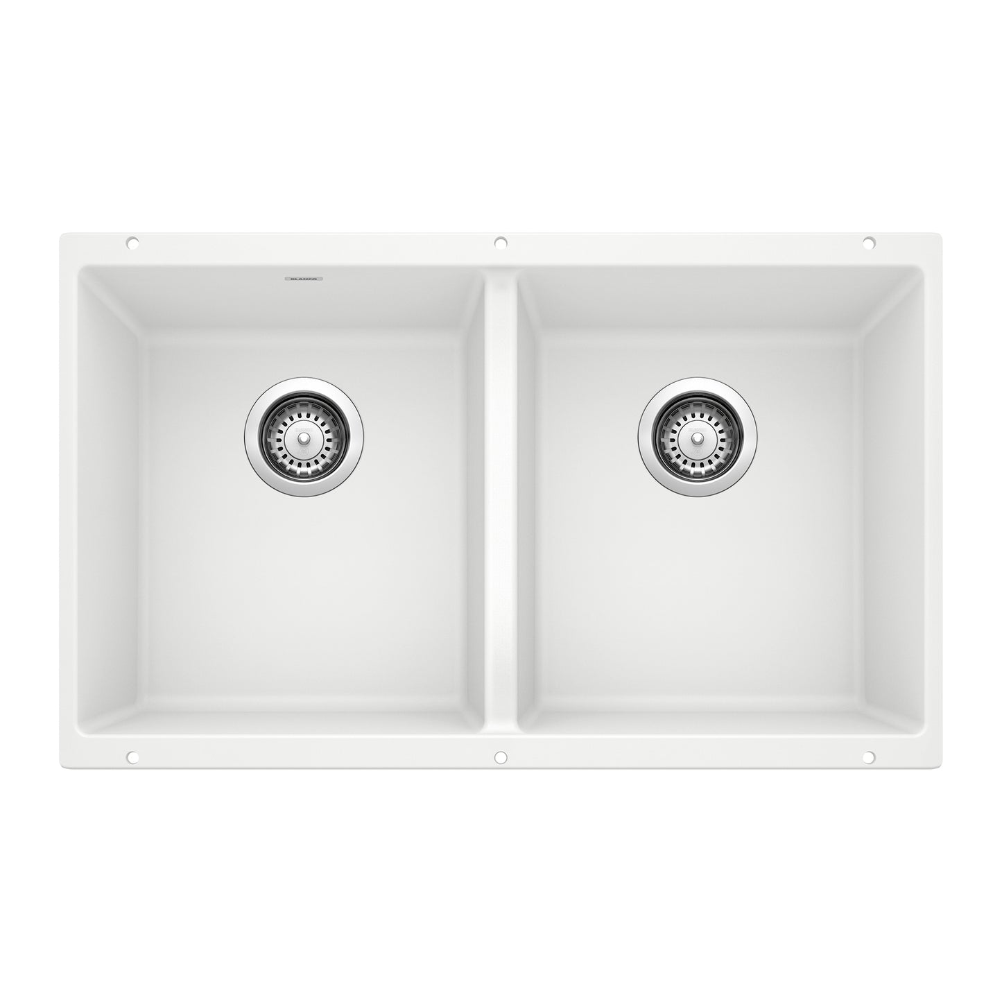 BLANCO 516320 Precis Precis SILGRANIT 29" 50/50 Double Bowl Undermount Kitchen Sink - White in White