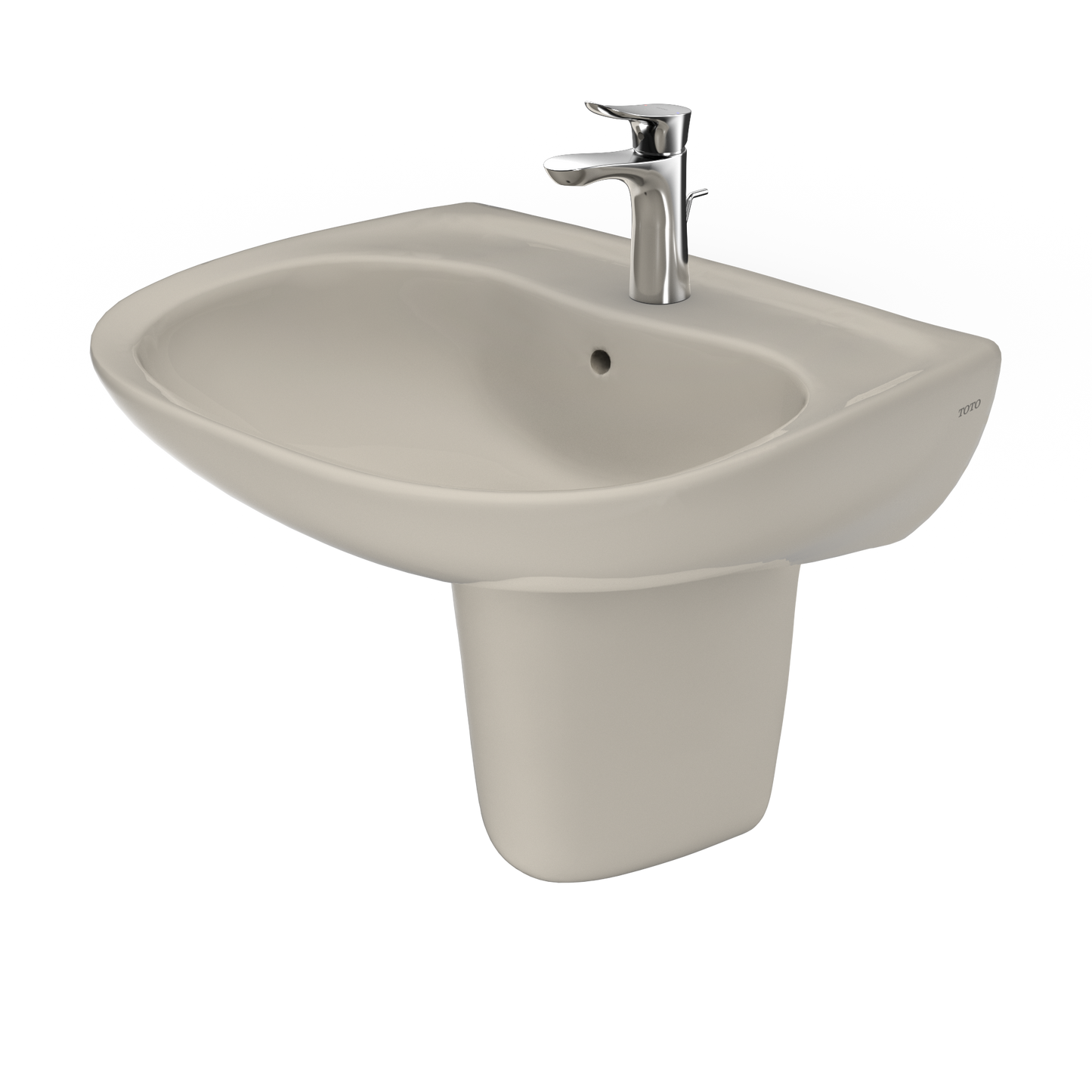 TOTO LHT242G#03 Prominence Oval Wall-Mount Bathroom Sink With Cefiontect And Shroud For Single Hole Faucets - Bone