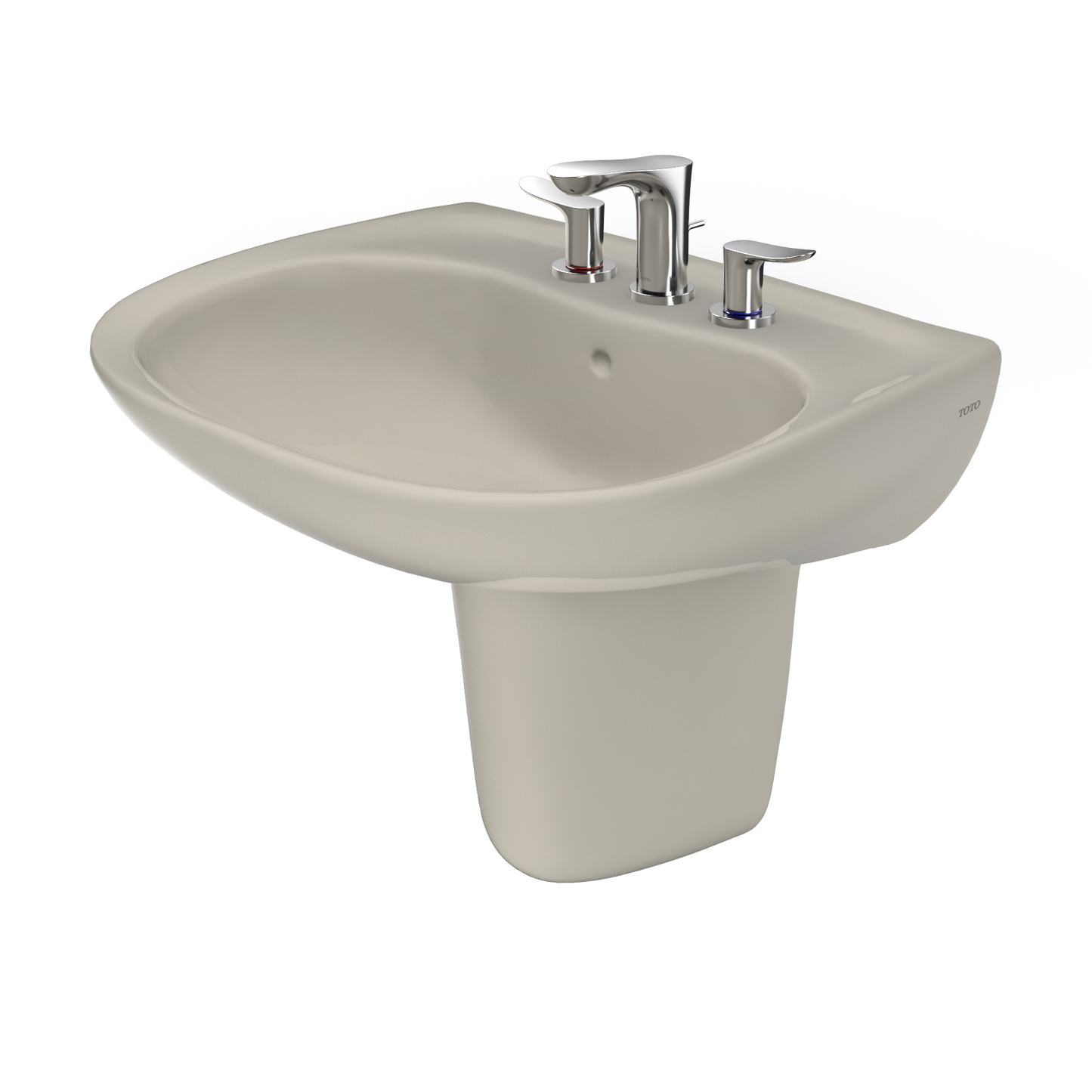 TOTO LHT242.8G#03 Prominence Oval Wall-Mount Bathroom Sink With Cefiontect And Shroud For 8 Inch Center Faucets - Bone