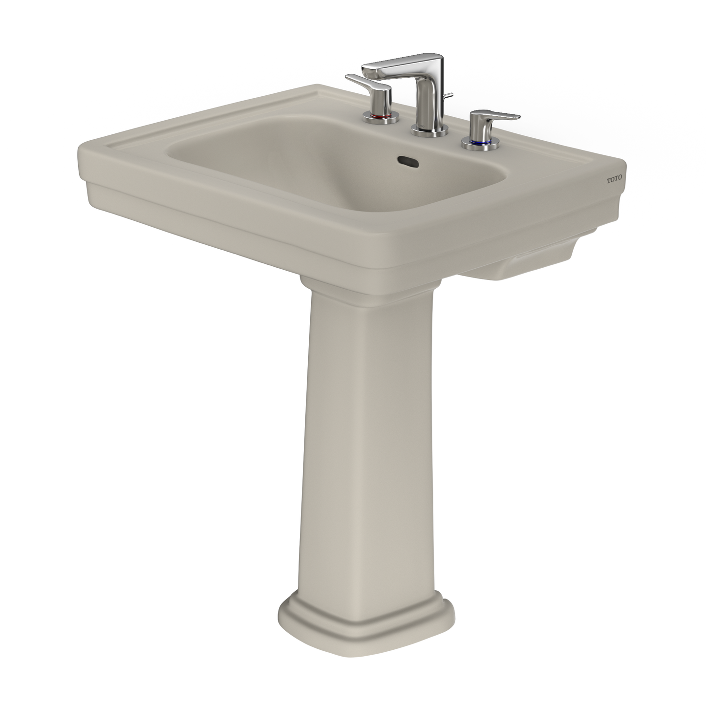 TOTO LPT530.8N#03 Promenade 27-1/2" X 22-1/4" Rectangular Pedestal Bathroom Sink For 8 Inch Center Faucets - Bone