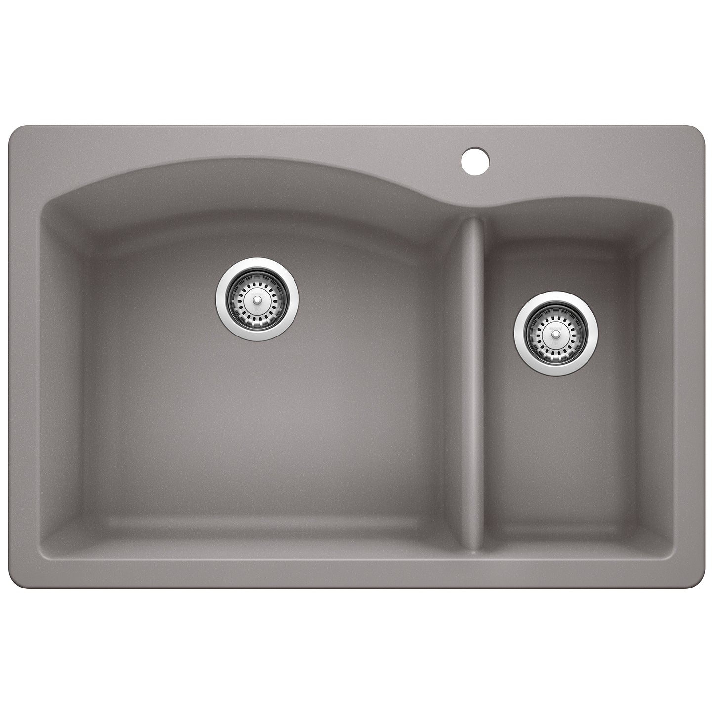 BLANCO 440198 Diamond Diamond SILGRANIT 33" 70/30 Double Bowl Dual Mount Kitchen Sink - Metallic Gray in Metallic Gray