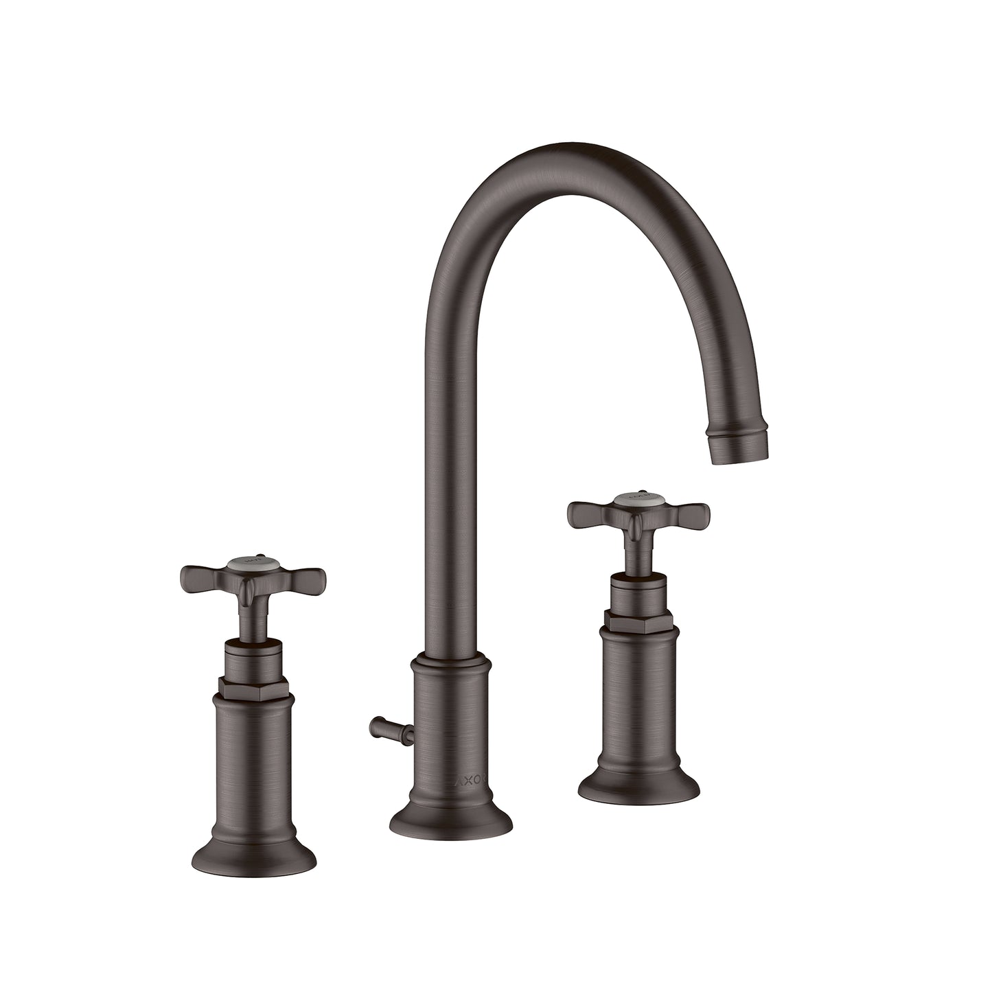 AXOR Montreux Widespread Faucet 180 with Cross Handles and Pop-Up Drain, 1.2 GPM in Brushed Black Chrome