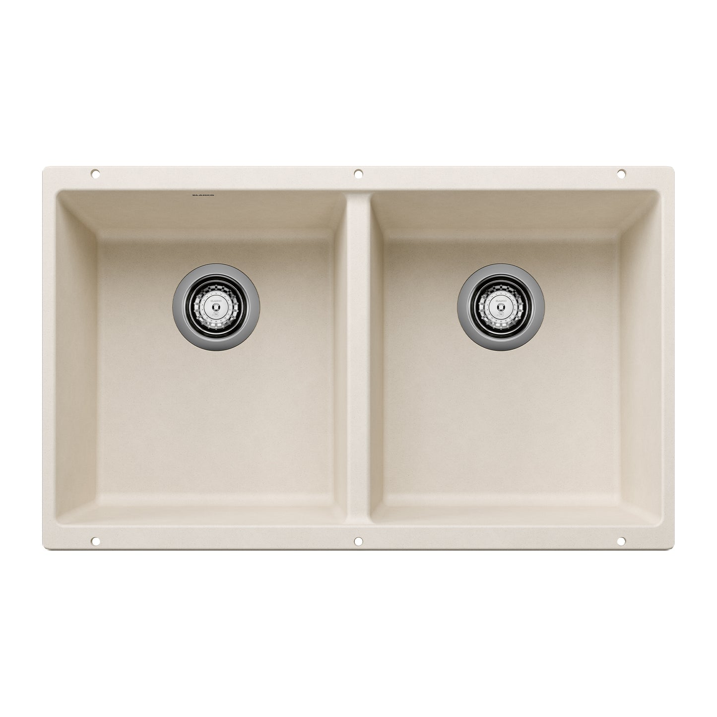 BLANCO 527401 Precis Precis SILGRANIT 29" 50/50 Double Bowl Undermount Kitchen Sink - Soft White in Soft White