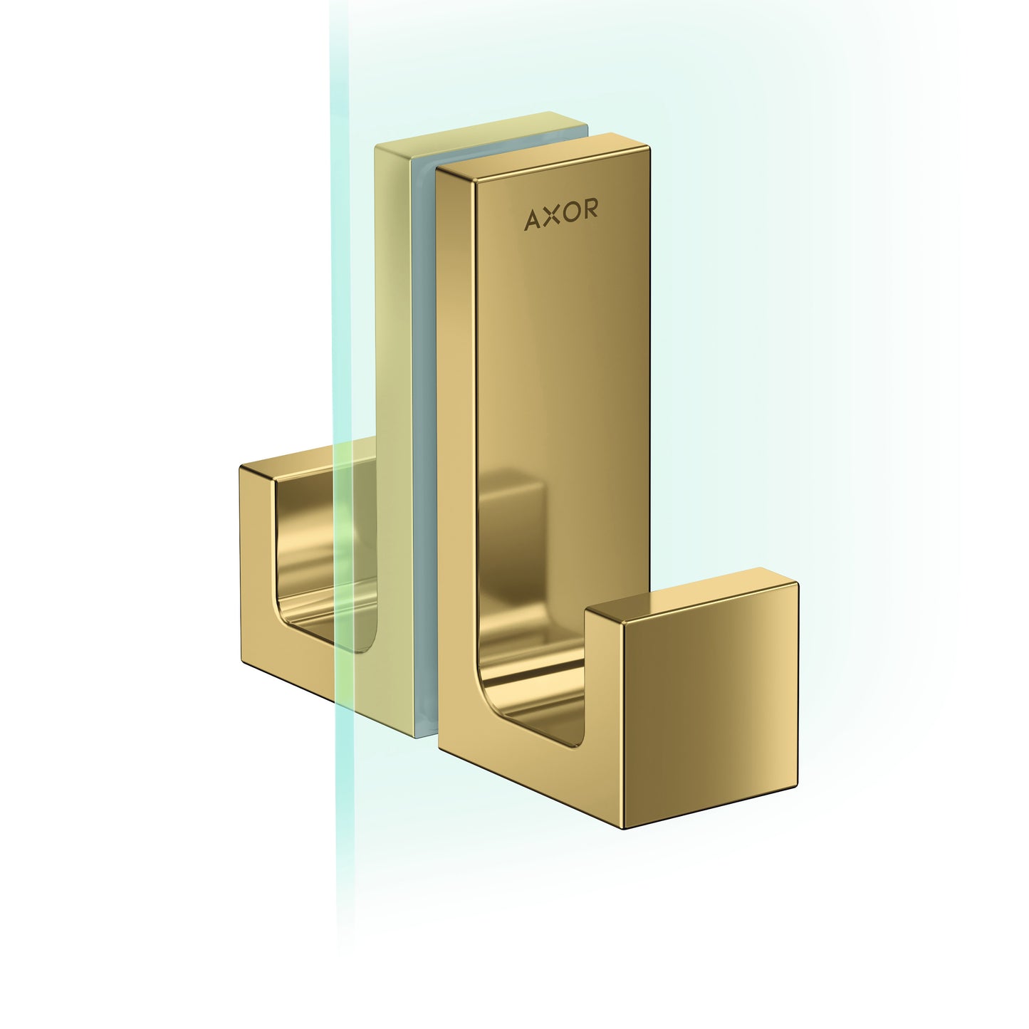 AXOR Universal Rectangular Shower Door Handle in Polished Gold Optic