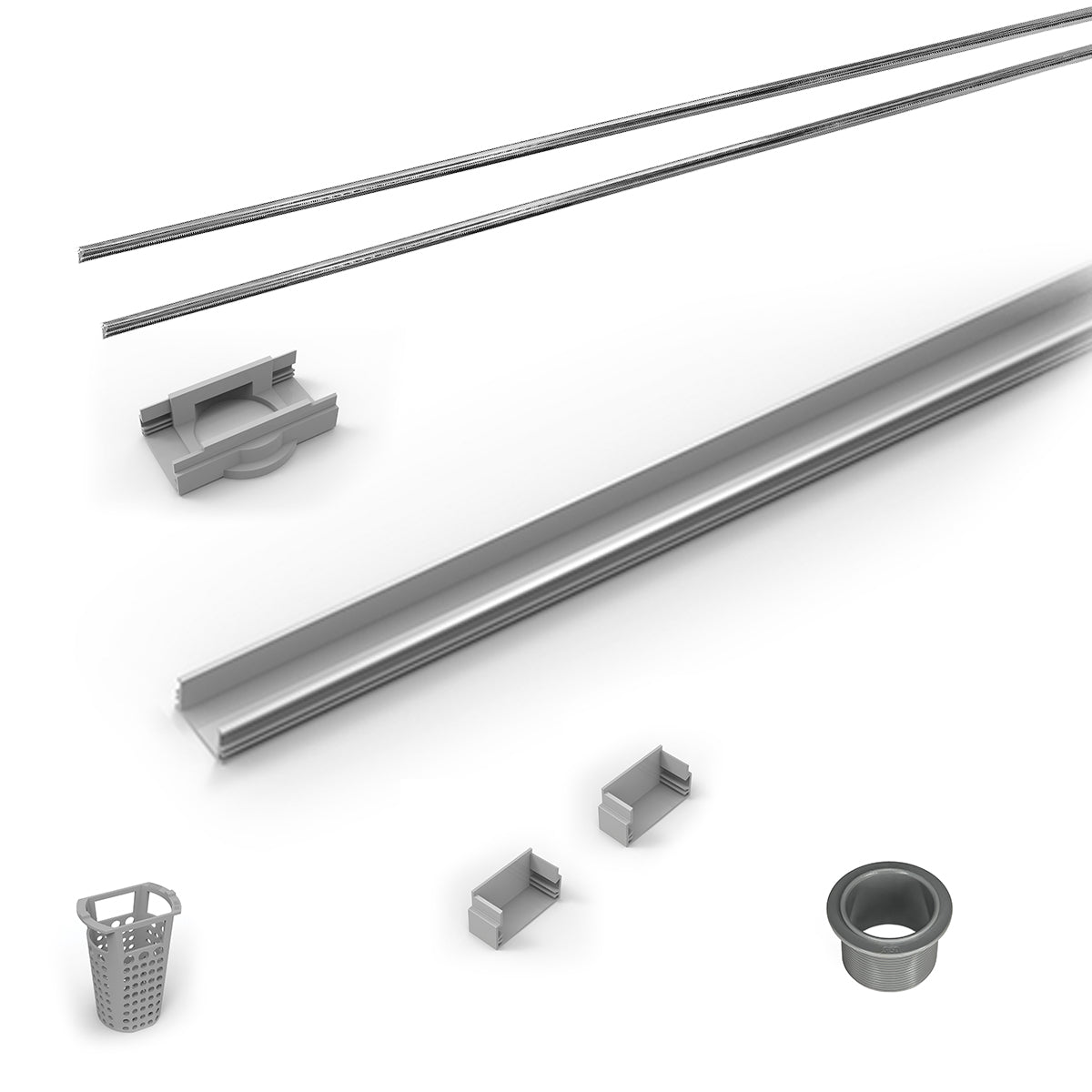INFINITY DRAIN RG-L 3860 PS 60" Rough Only Kit for S-LAG 38 and S-LT 38 series. Includes PVC Components and Channel Trim