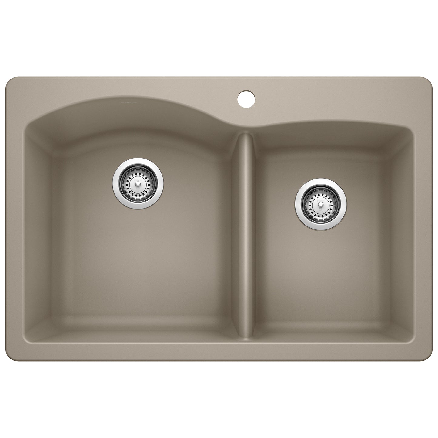 BLANCO 441283 Diamond Diamond SILGRANIT 33" 60/40 Double Bowl Dual Mount Kitchen Sink - Truffle in Truffle