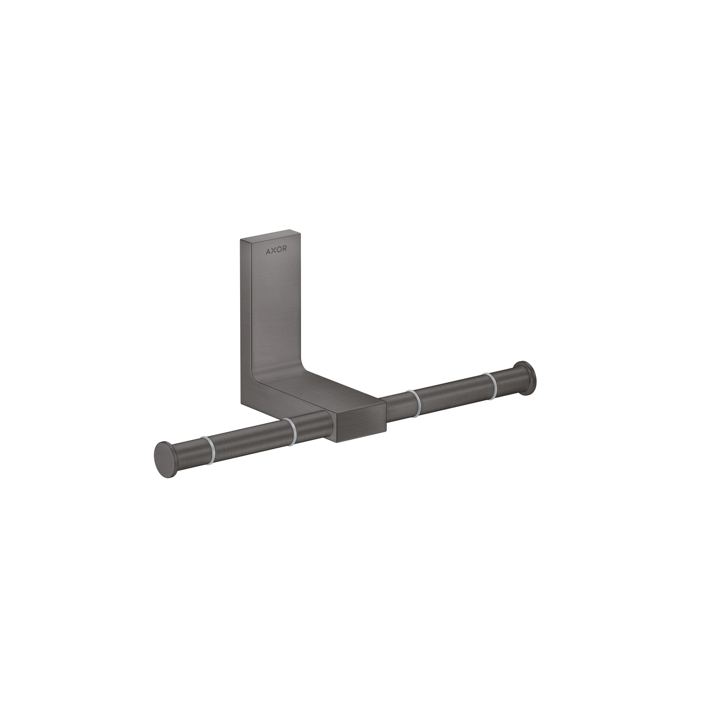 AXOR Universal Rectangular Toilet Paper Holder Double in Brushed Black Chrome