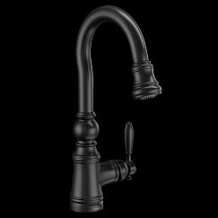 MOEN S53004BL Weymouth One-Handle Pulldown Bar Faucet In Matte Black