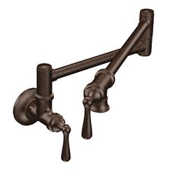MOEN S664ORB Traditional Pot Filler Two-Handle Kitchen Faucet In Oil Rubbed Bronze
