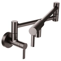 MOEN S665BLS Modern Pot Filler Two-Handle Kitchen Faucet In Black Stainless