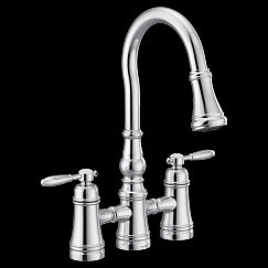 MOEN S73204 Weymouth Two-Handle Pulldown Kitchen Faucet In Chrome