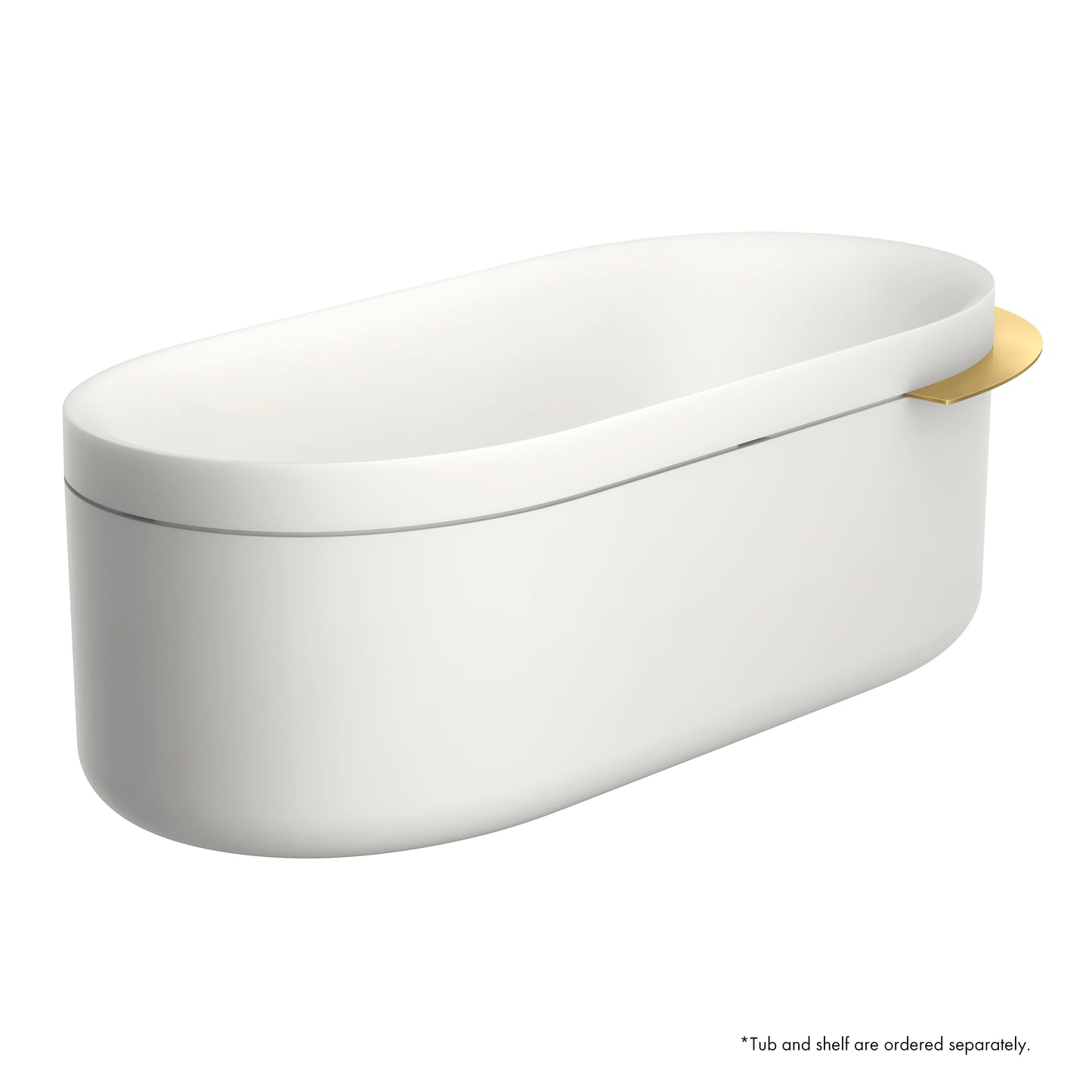 AXOR Suite Tubs Round with Pop-Up Drain, 74 1/8" in Polished Gold Optic