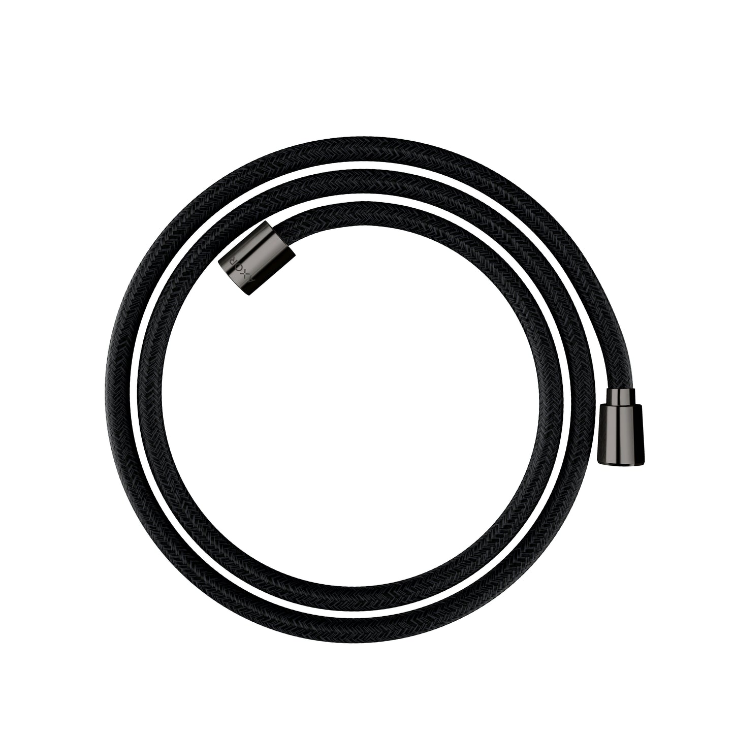 AXOR 28290330 Shower Solutions Textile Hose with Cylindrical and Conical Nut, 79" - Polished Black Chrome