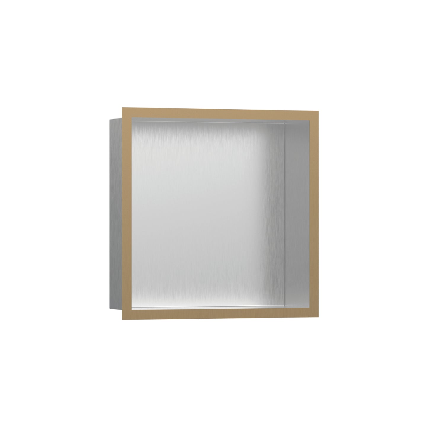 HANSGROHE 56097140 XtraStoris Individual Wall Niche Brushed Stainless Steel with Design Frame 12"x 12"x 4" in Brushed Bronze