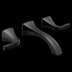 MOEN T6906BL Voss Two-Handle Wall Mount Bathroom Faucet In Matte Black