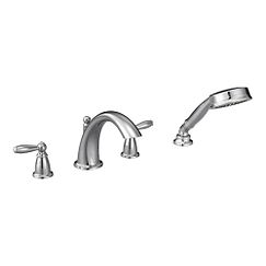 MOEN T924 Brantford Two-Handle Roman Tub Faucet Includes Hand Shower - Chrome