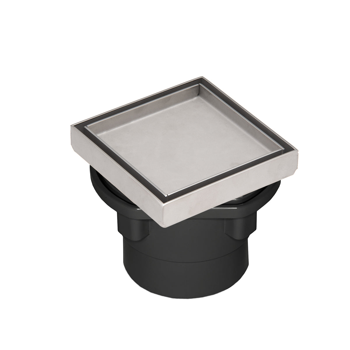 INFINITY DRAIN TD 4-2A PS TD 4 4” x 4” Tile Drain Strainer in Polished Stainless with ABS Drain Body, 2" Outlet