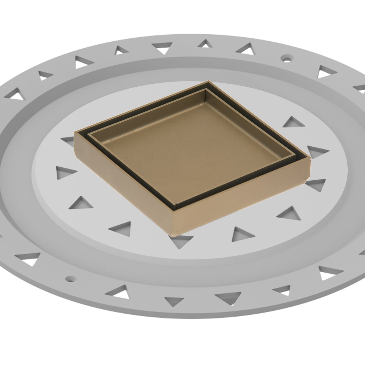 INFINITY DRAIN TDB 4-P SB TD 4 4” x 4” Tile Drain Strainer in Satin Bronze with PVC Bonded Flange Drain Body, 2", 3" and 4" Outlet