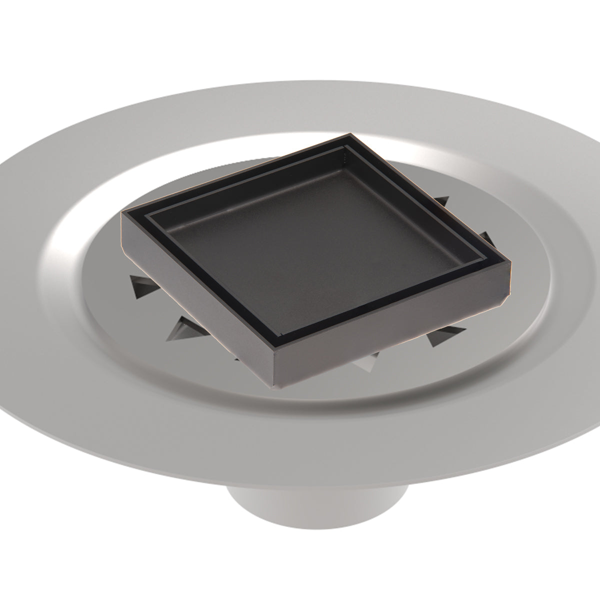 INFINITY DRAIN TDB 4-S ORB TD 4 4” x 4” Tile Drain Strainer in Oil Rubbed Bronze with Stainless Steel Bonded Flange Drain Body, 2" No Hub Outlet