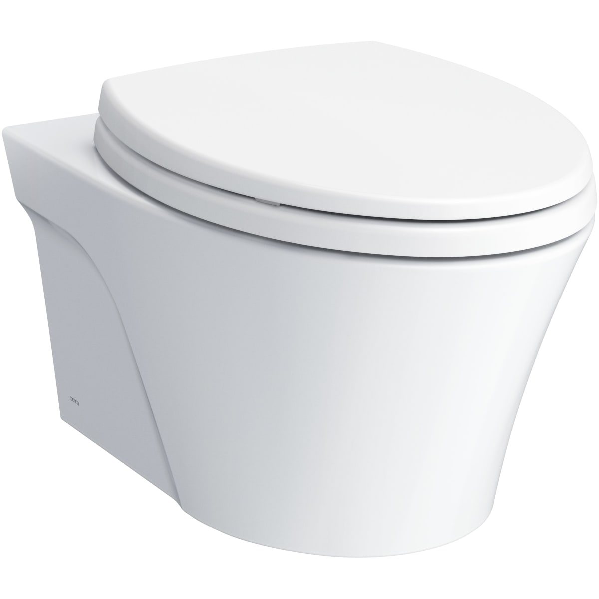 TOTO CT426CFG#01 AP Wall Mounted Elongated Chair Height Toilet Bowl Only with Skirted Design and CeFiONtect - Less Seat in Cotton White