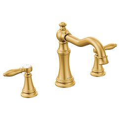 MOEN TS22103BG Weymouth Two-Handle Roman Tub Faucet In Brushed Gold