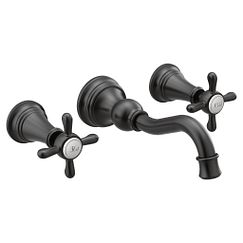 MOEN TS42112BL Weymouth Two-Handle Wall Mount Bathroom Faucet - Matte Black