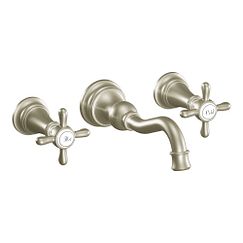 MOEN TS42112BN Weymouth Two-Handle Wall Mount Bathroom Faucet In Brushed Nickel
