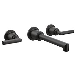 MOEN TS43003BL Arris Two-Handle Wall Mount Bathroom Faucet In Matte Black
