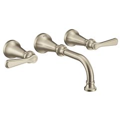 MOEN TS44104BN Colinet Two-Handle Wall Mount Bathroom Faucet In Brushed Nickel