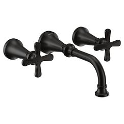 MOEN TS44105BL Colinet Two-Handle Wall Mount Bathroom Faucet - Matte Black