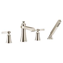MOEN TS928NL Flara Two-Handle Roman Tub Faucet - Polished Nickel